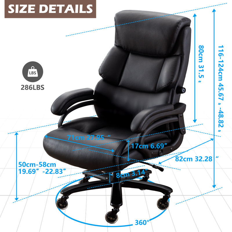 Inbox Zero Lasander Ergonomic Executive Chair Big and Tall